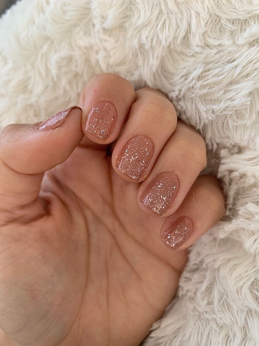 Nude Nails with Glitter