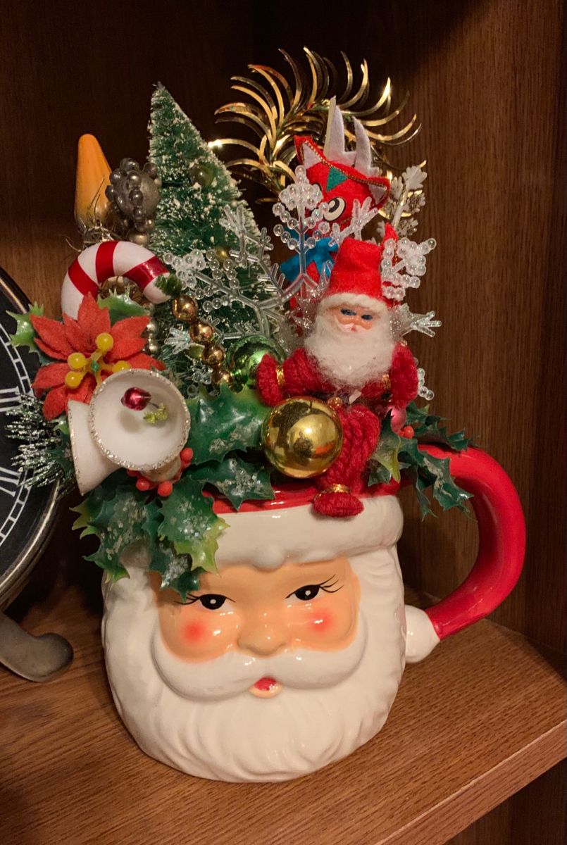 Santa cup vintage decoration