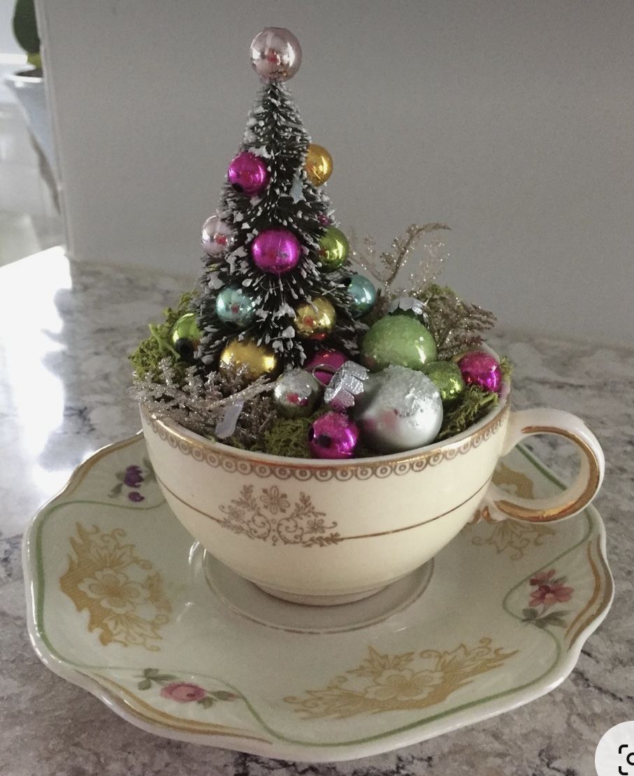 Teacup winter scene