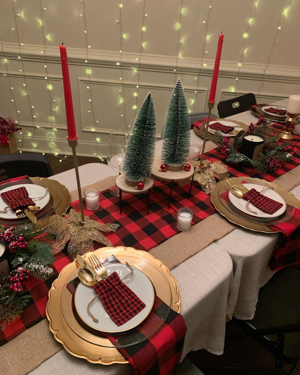 Using red buffalo plaid design