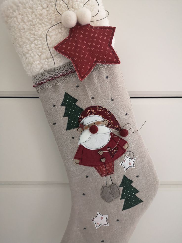 Wool Grid Christmas Stocking