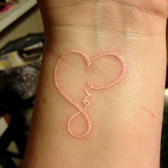 A heart infinity white Tattoo!