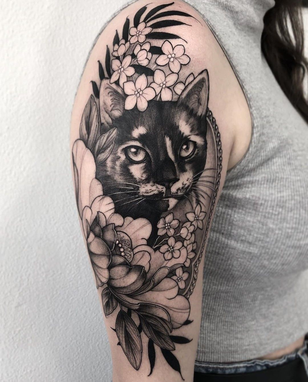 Cat portrait tattoo