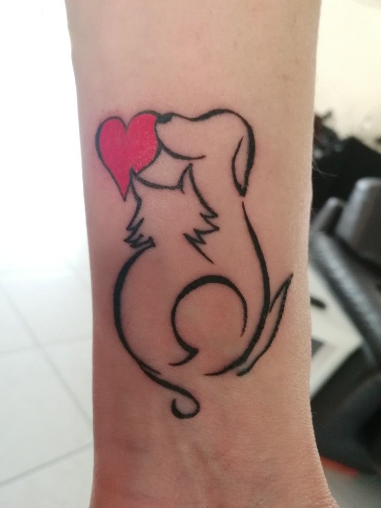 Dog and cat tattoo