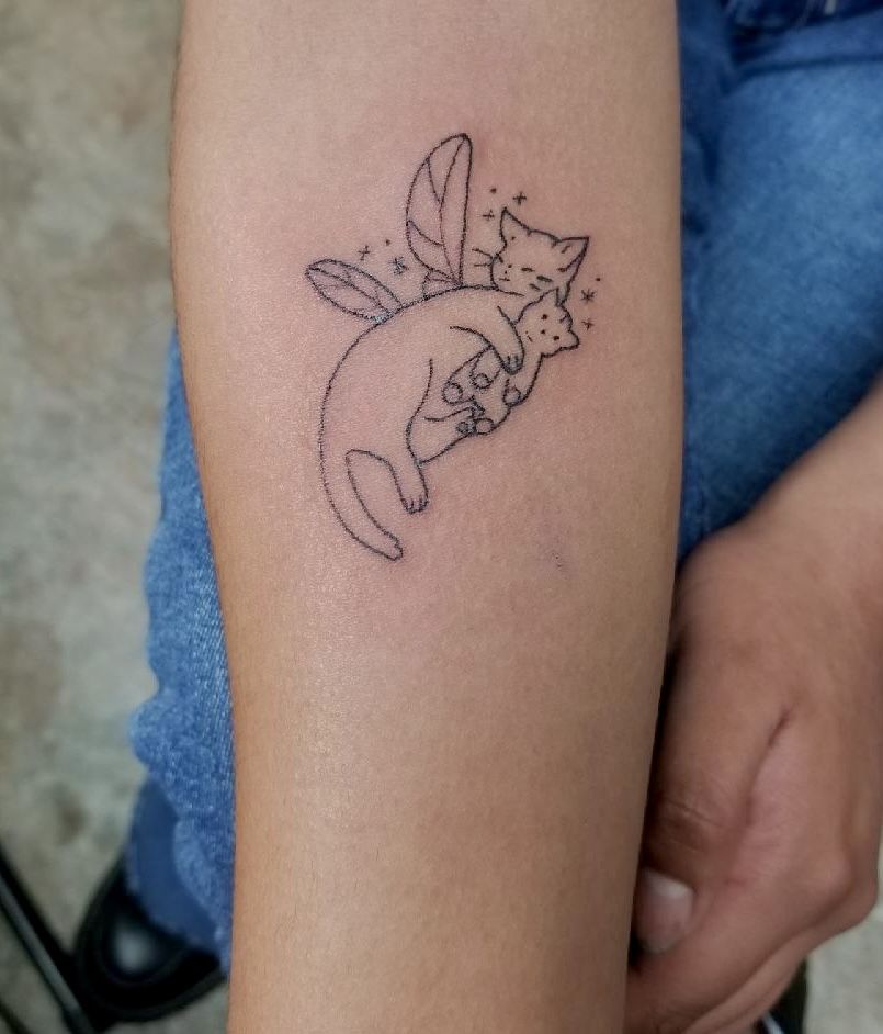 Fairy cat tattoo