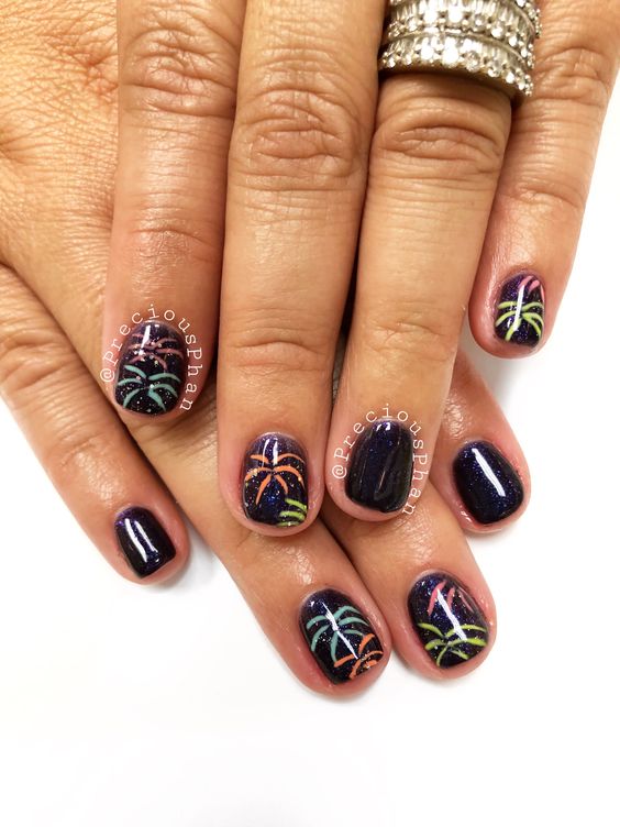  Firework nail art