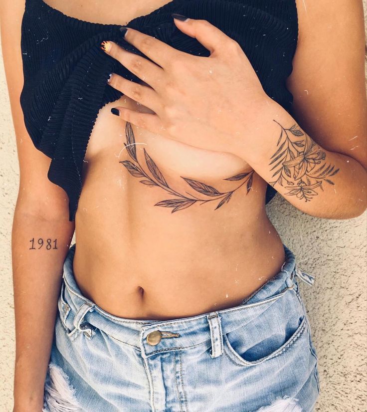 Minimal vine tattoo