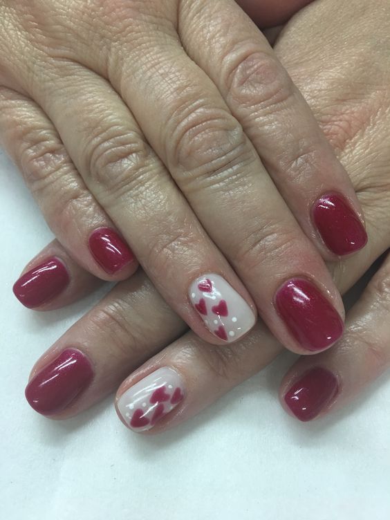 Pink Valentines Gel Nails