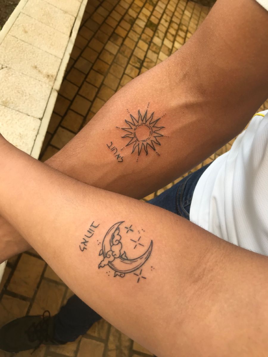 Sun and moon tattoo