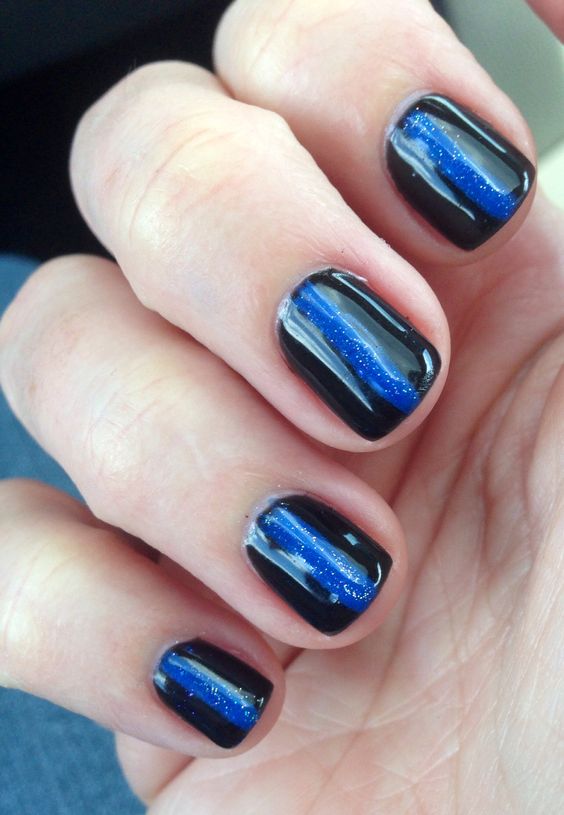 Thin Blue Line nails
