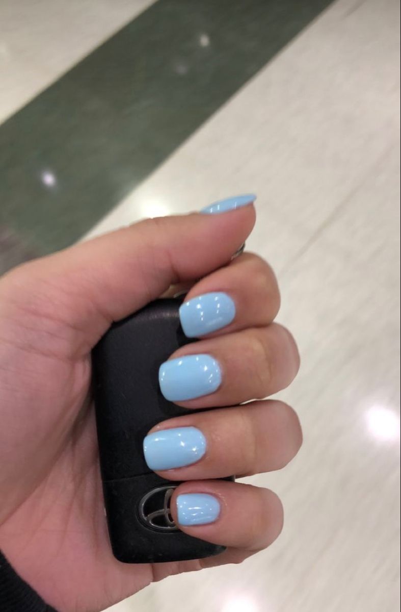 Baby blue nails