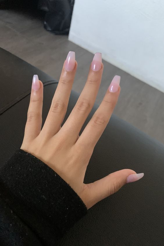 Clear natural acrylic nails