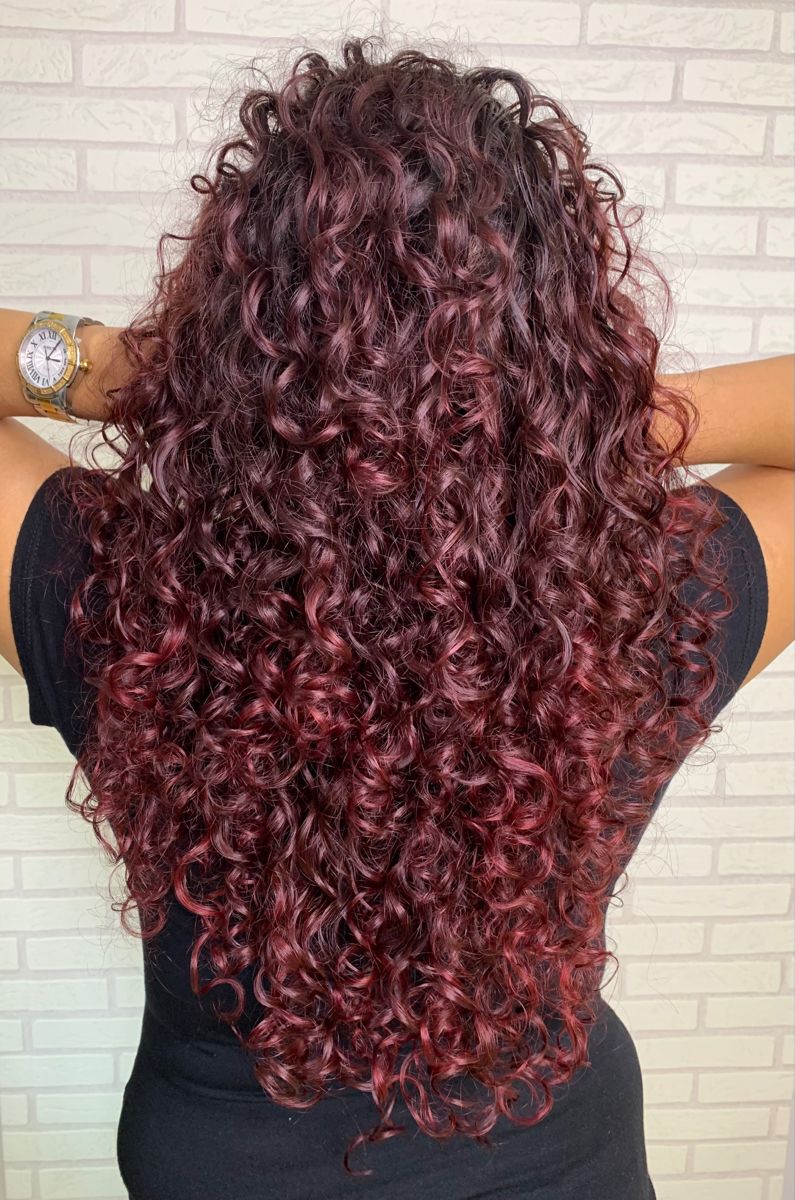 Curly hair Red dye red hair