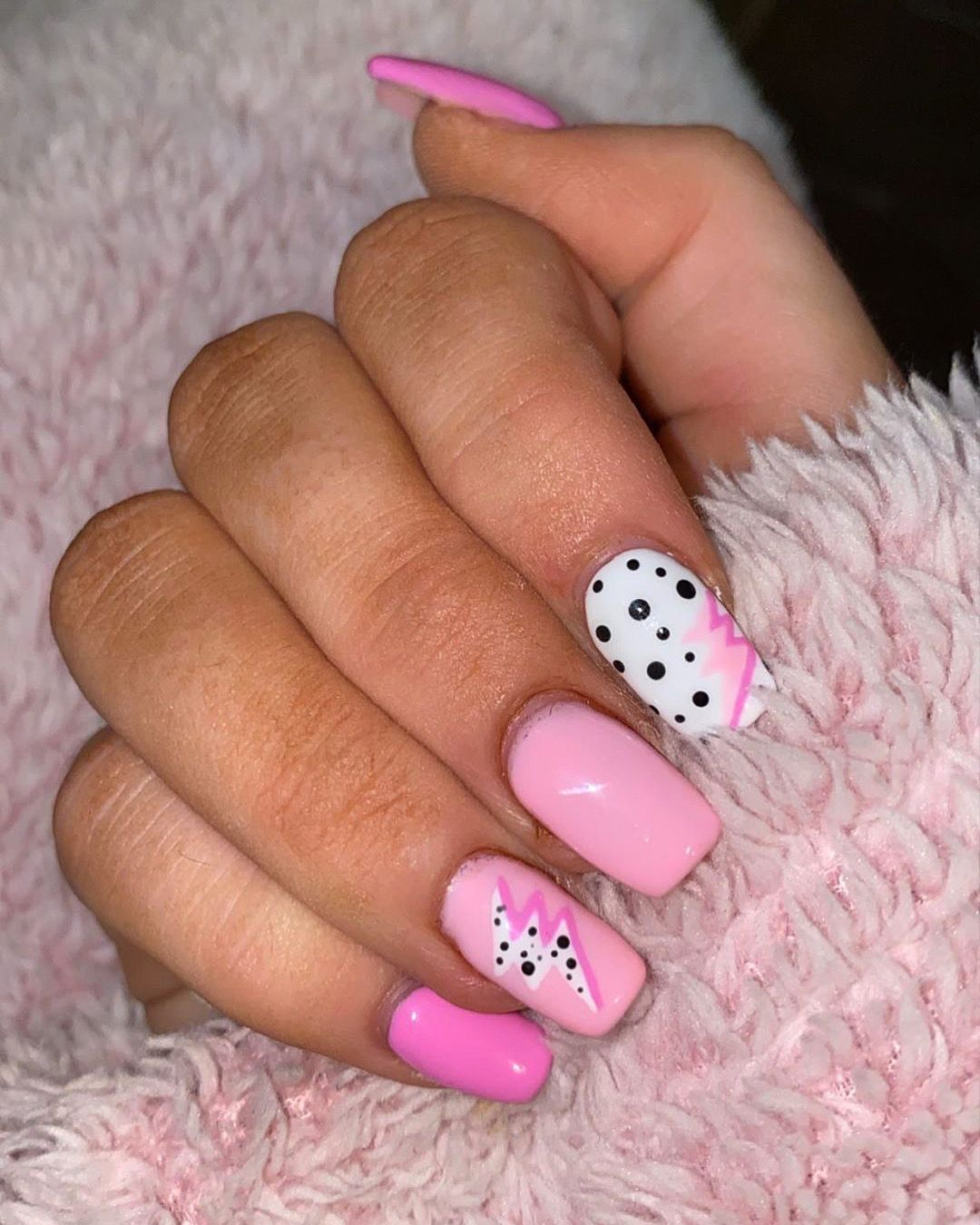 Pink Acrylic Nail Art