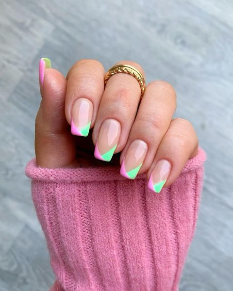 Pink and Green Tips