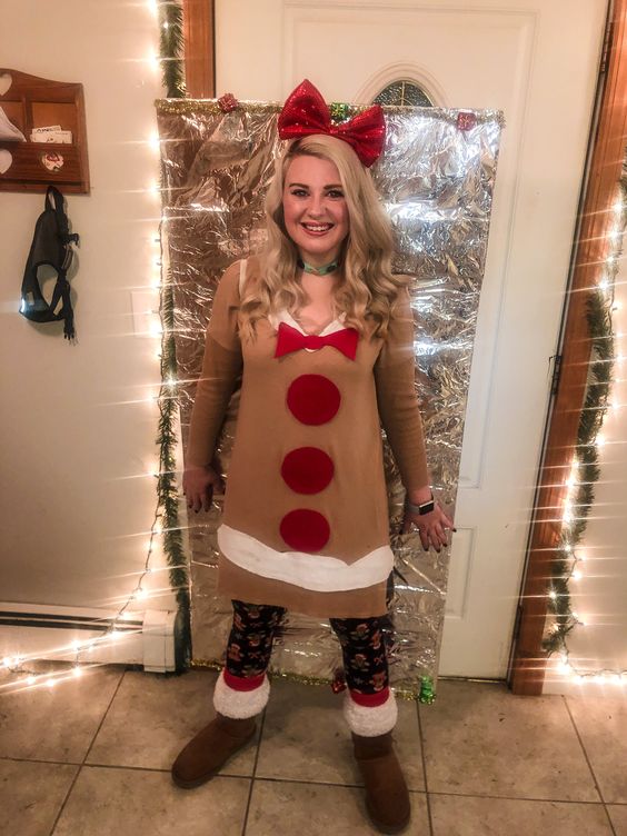 Gingerbread costume on a baking sheet