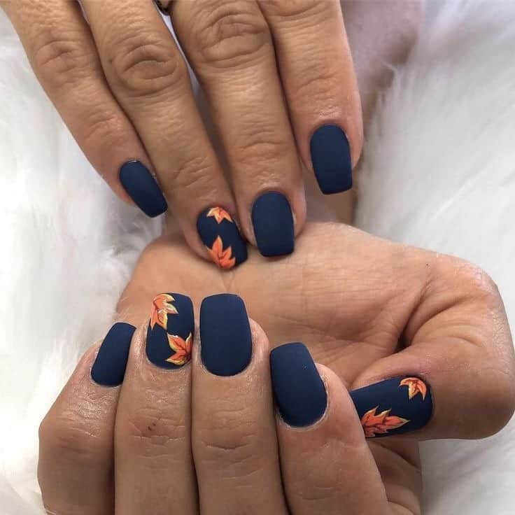 Blue Matte nails