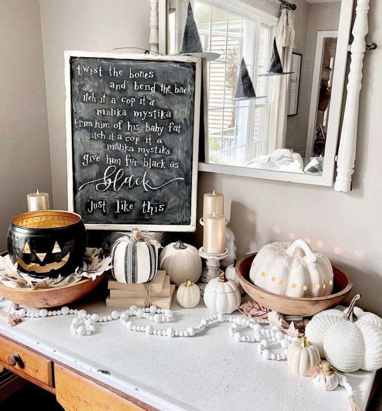 Chalkboard & Pumpkins Side Table