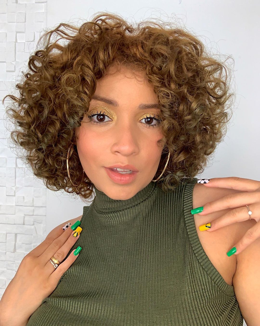 Tight Curls on a Short Bob