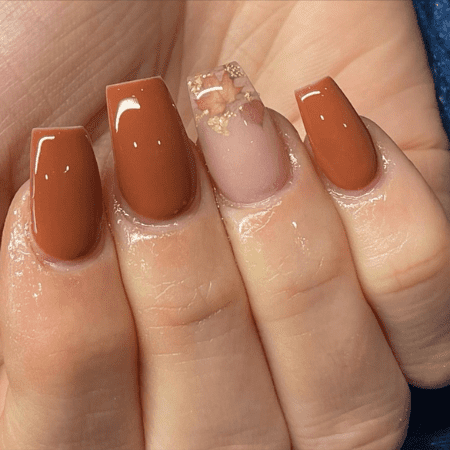 burnt brown nails