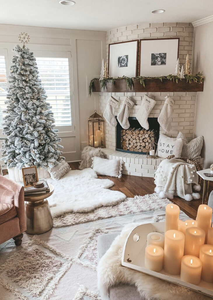 Simple Neutral Christmas Living Room