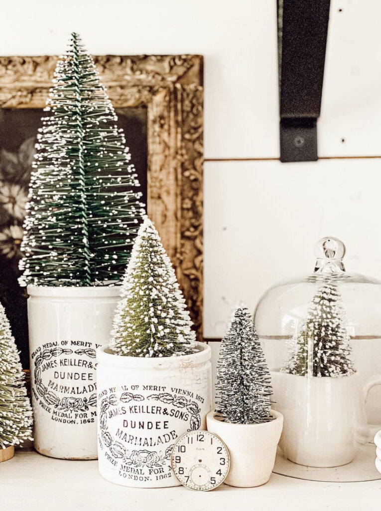 Small Frosted Trees Display