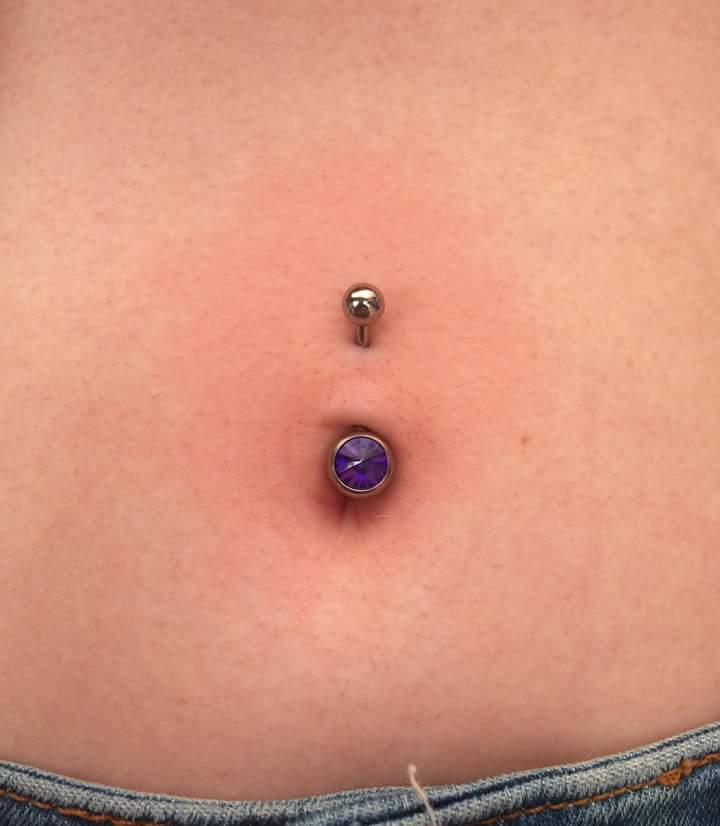 Bright Indigo Steel Navel Piercing Style