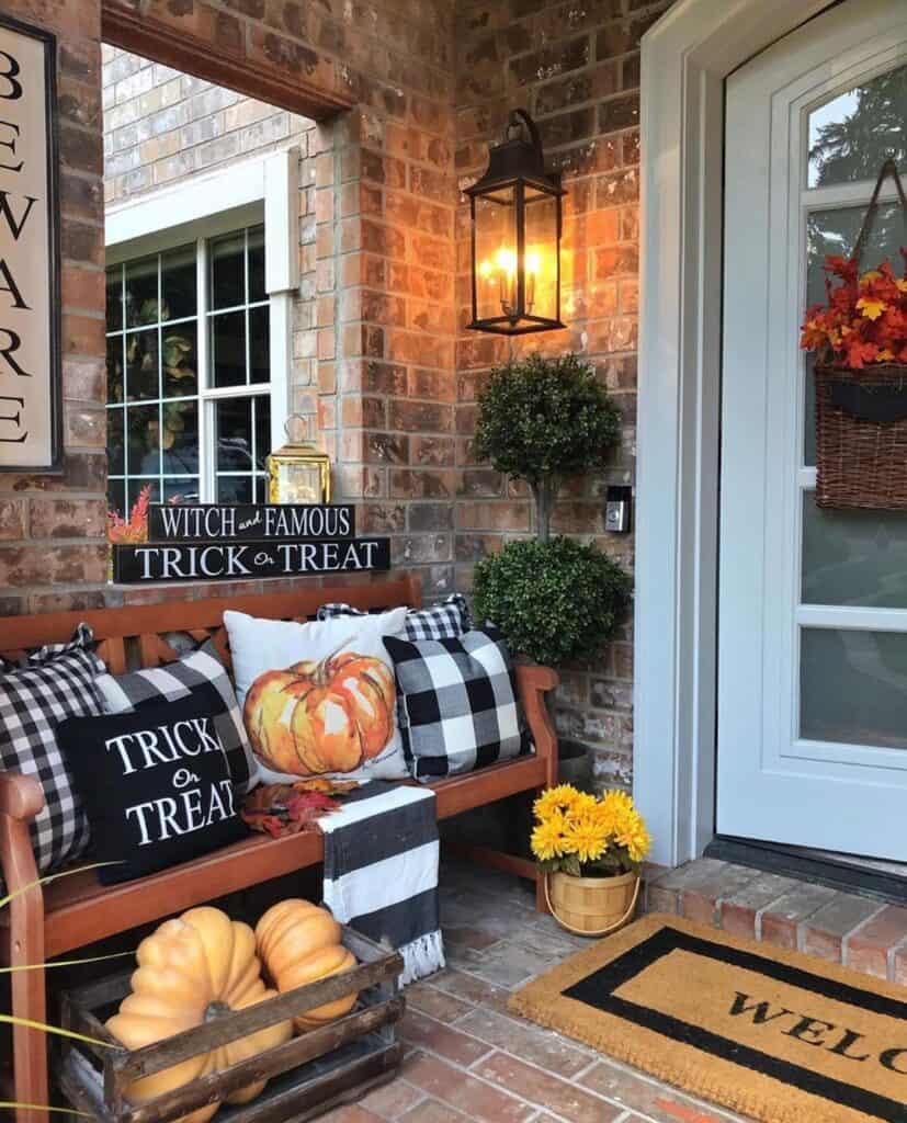 Fall-themed Halloween Porch