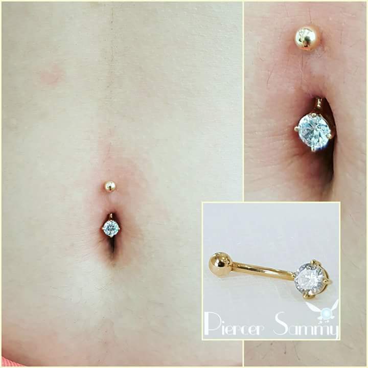 Golden Shine Dual Stone Piercing