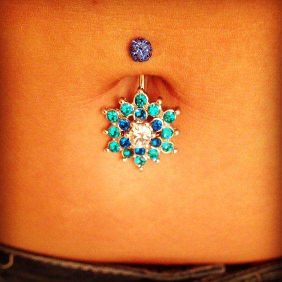 Sparkling Blue Gold Piercing