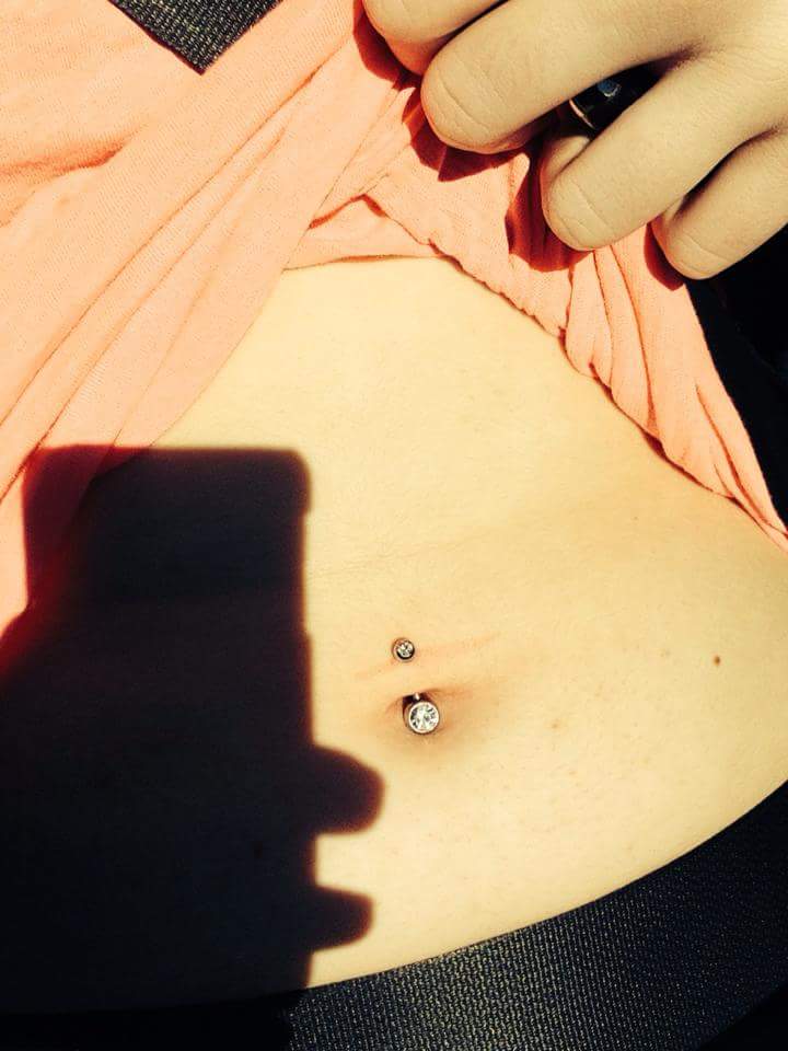 Stainless Steel Stoned Navel Piercing