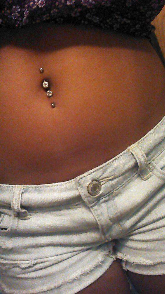 Stone Studded Belly Button Piercing