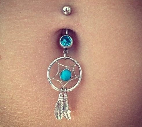 Stunning Dream Catcher Hanging Piercing In Silver