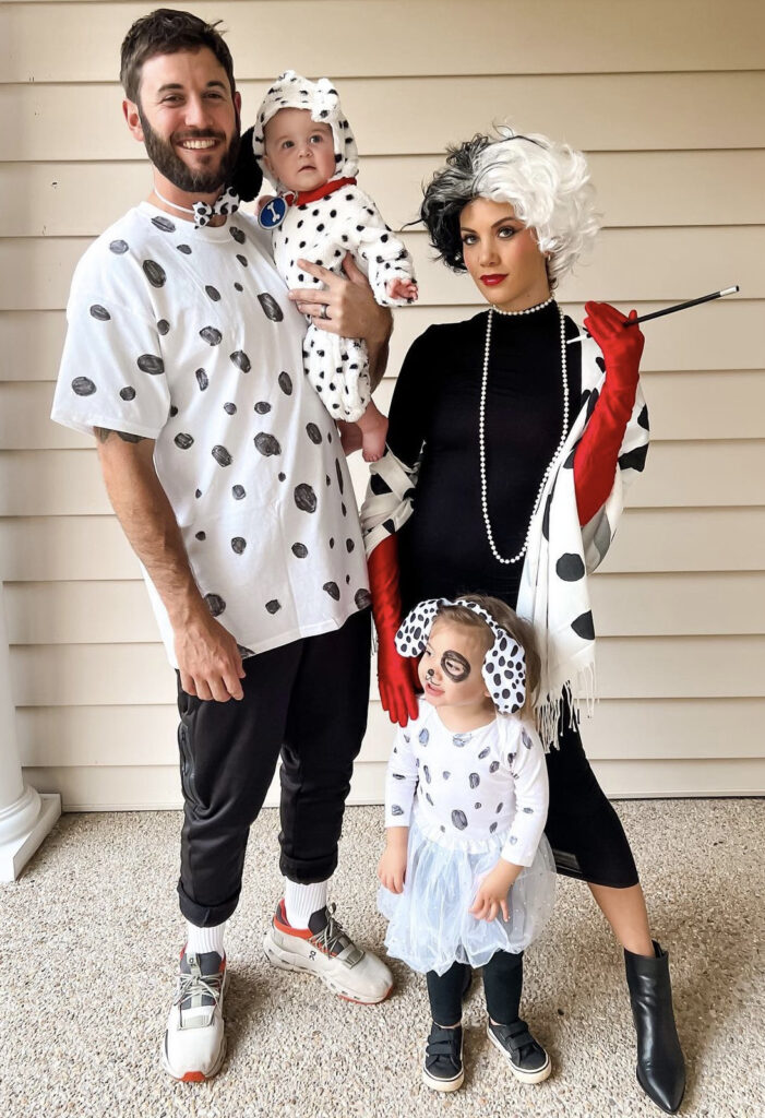 Cruella DeVille, Dalmatian, and Jasper